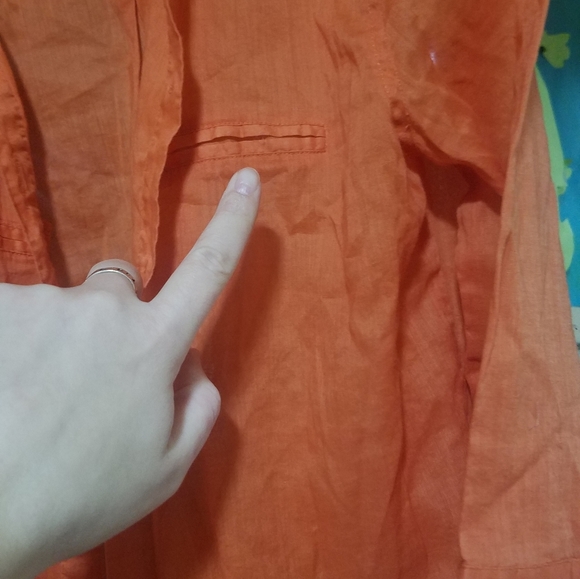 Chico's lightweight orange button down - Picture 4 of 6